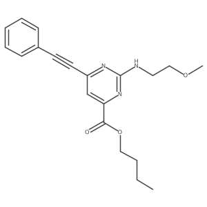Butyl 2-[(2-methoxyethyl)amino]-6-(2-phenylethynyl)-4-pyrimidinecarboxylate结构式