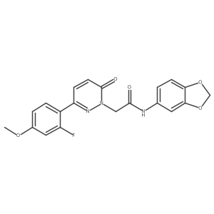 N-(1,3-benzodioxol-5-yl)-2-[3-(2-fluoro-4-methoxyphenyl)-6-oxopyridazin-1(6H)-yl]acetamide结构式