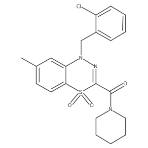 1-[(2-chlorophenyl)methyl]-7-methyl-3-(piperidine-1-carbonyl)-1H-4lambda6,1,2-benzothiadiazine-4,4-dione Structure
