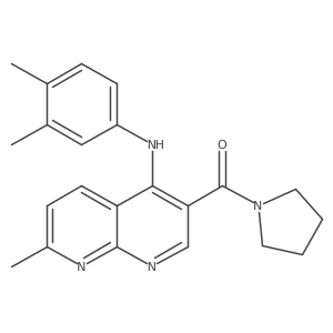 (4-((3,4-Dimethylphenyl)amino)-7-methyl-1,8-naphthyridin-3-yl)(pyrrolidin-1-yl)methanone Structure
