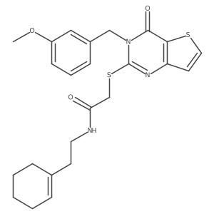 N-[2-(cyclohex-1-en-1-yl)ethyl]-2-{[3-(3-methoxybenzyl)-4-oxo-3,4-dihydrothieno[3,2-d]pyrimidin-2-yl]sulfanyl}acetamide Structure