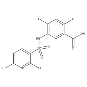 5-(2,6-Dichloropyridine-3-sulfonamido)-2,4-difluorobenzoic acid Structure