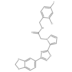 2-{2-[3-(1,3-benzodioxol-5-yl)-1,2,4-oxadiazol-5-yl]-1H-pyrrol-1-yl}-N-(2-chloro-4-fluorobenzyl)acetamide结构式
