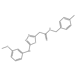2-(5-((3-methoxyphenyl)amino)-1,3,4-thiadiazol-2-yl)-N-(4-methylbenzyl)acetamide结构式
