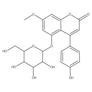 5-(beta-D-Galactopyranosyloxy)-4-(4-hydroxyphenyl)-7-methoxy-2H-1-benzopyran-2-one结构式