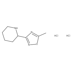 2-(5-Methyl-1,2,4-oxadiazol-3-yl)piperidine dihydrochloride结构式