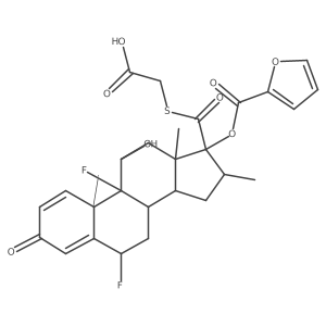 2-(((6S,8S,9R,10S,11S,13S,14S,16R,17R)-6,9-difluoro-17-((furan-2-carbonyl)oxy)-11-hydroxy-10,13,16-trimethyl-3-oxo-6,7,8,9,10,11,12,13,14,15,16,17-dodecahydro-3H-cyclopenta[a]phenanthrene-17-carbonyl)thio)acetic acid Structure