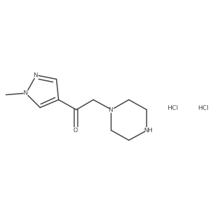 1-(1-methyl-1H-pyrazol-4-yl)-2-(piperazin-1-yl)ethan-1-one dihydrochloride结构式