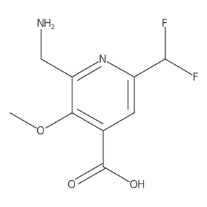 2-(Aminomethyl)-6-(difluoromethyl)-3-methoxypyridine-4-carboxylic acid结构式