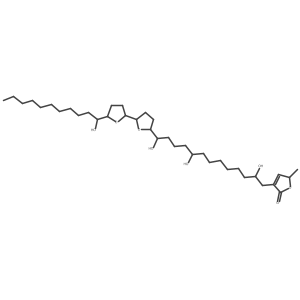 2(5H)-Furanone, 5-methyl-3-[2,9,13-trihydroxy-13-[octahydro-5a(2)-(1-hydroxyundecyl)[2,2a(2)-bifuran]-5-yl]tridecyl]- Structure
