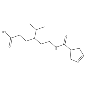 Hexanoic acid, 4-[2-[(3-cyclopenten-1-ylcarbonyl)amino]ethyl]-5-methyl- Structure