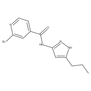 2-bromo-N-(5-propyl-1H-pyrazol-3-yl)pyridine-4-carboxamide结构式