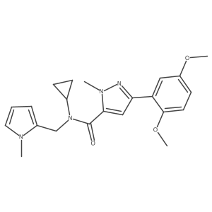 N-cyclopropyl-3-(2,5-dimethoxyphenyl)-1-methyl-N-((1-methyl-1H-pyrrol-2-yl)methyl)-1H-pyrazole-5-carboxamide Structure