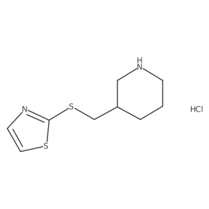 2-((Piperidin-3-ylmethyl)thio)thiazole hydrochloride Structure