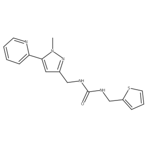 1-((1-methyl-5-(pyridin-2-yl)-1H-pyrazol-3-yl)methyl)-3-(thiophen-2-ylmethyl)urea Structure