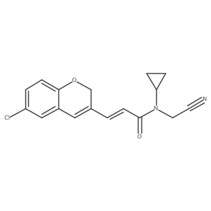 3-(6-chloro-2H-chromen-3-yl)-N-(cyanomethyl)-N-cyclopropylprop-2-enamide结构式