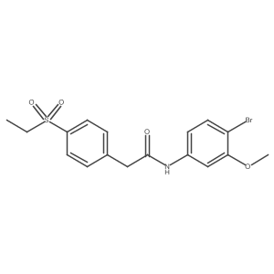 N-(4-bromo-3-methoxyphenyl)-2-(4-ethylsulfonylphenyl)acetamide结构式