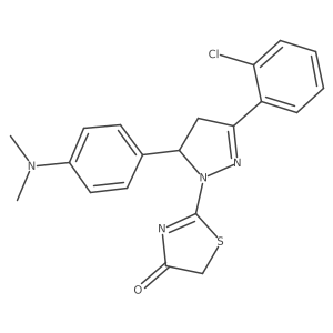 4(5H)-Thiazolone, 2-[3-(2-chlorophenyl)-5-[4-(dimethylamino)phenyl]-4,5-dihydro-1H-pyrazol-1-yl]- Structure