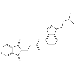 3-(1,3-dioxo-1,3-dihydro-2H-pyrrolo[3,4-c]pyridin-2-yl)-N-[1-(3-methylbutyl)-1H-indol-4-yl]propanamide Structure