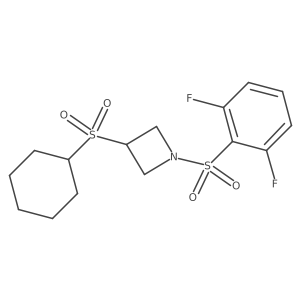 3-(Cyclohexylsulfonyl)-1-((2,6-difluorophenyl)sulfonyl)azetidine Structure