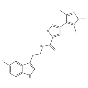 N-[2-(5-fluoro-1H-indol-3-yl)ethyl]-1',3',5'-trimethyl-1'H,2H-3,4'-bipyrazole-5-carboxamide结构式