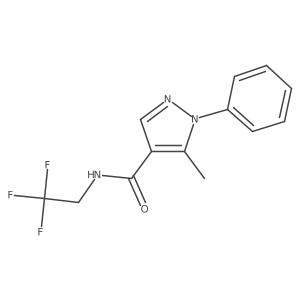 5-methyl-1-phenyl-N-(2,2,2-trifluoroethyl)-1H-pyrazole-4-carboxamide结构式