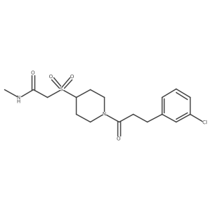 2-((1-(3-(3-chlorophenyl)propanoyl)piperidin-4-yl)sulfonyl)-N-methylacetamide结构式