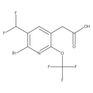 2-(6-Bromo-5-(difluoromethyl)-2-(trifluoromethoxy)pyridin-3-yl)acetic acid Structure