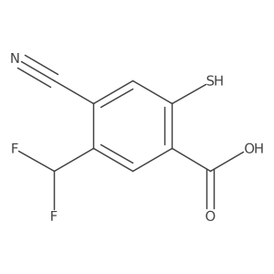 4-Cyano-5-(difluoromethyl)-2-mercaptobenzoic acid结构式