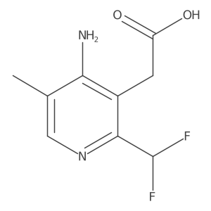 2-(4-Amino-2-(difluoromethyl)-5-methylpyridin-3-yl)acetic acid Structure