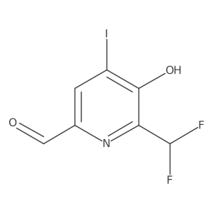 2-(Difluoromethyl)-3-hydroxy-4-iodopyridine-6-carboxaldehyde Structure