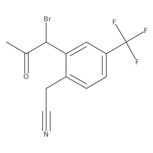 2-(1-Bromo-2-oxopropyl)-4-(trifluoromethyl)phenylacetonitrile Structure