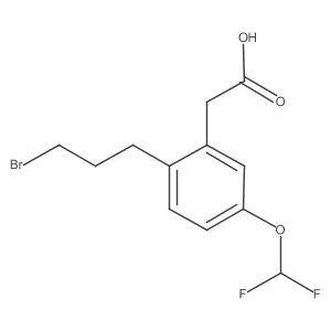 2-(3-Bromopropyl)-5-(difluoromethoxy)phenylacetic acid Structure