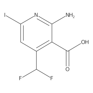 2-Amino-4-(difluoromethyl)-6-iodonicotinic acid结构式