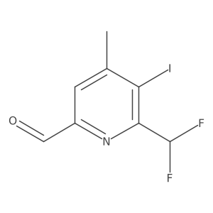 2-(Difluoromethyl)-3-iodo-4-methylpyridine-6-carboxaldehyde Structure
