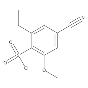 4-Cyano-2-ethyl-6-methoxybenzene-1-sulfonyl chloride Structure
