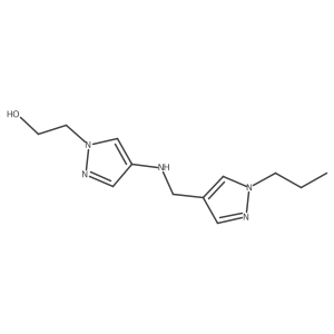 2-(4-{[(1-propyl-1H-pyrazol-4-yl)methyl]amino}-1H-pyrazol-1-yl)ethan-1-ol结构式
