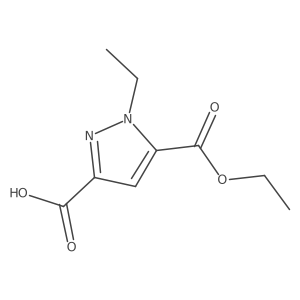 5-(ethoxycarbonyl)-1-ethyl-1H-pyrazole-3-carboxylic acid结构式
