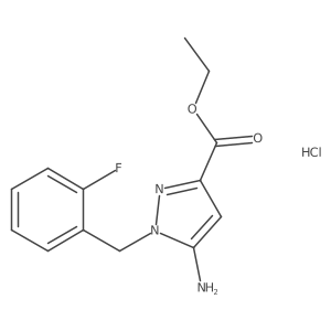 Ethyl 5-amino-1-(2-fluorobenzyl)-1H-pyrazole-3-carboxylate hydrochloride Structure