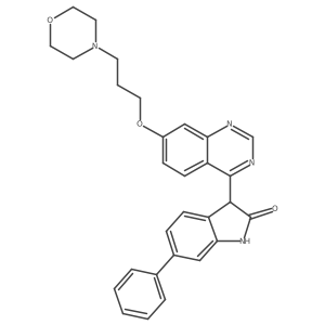1,3-Dihydro-3-[7-[3-(4-morpholinyl)propoxy]-4-quinazolinyl]-6-phenyl-2H-indol-2-one结构式