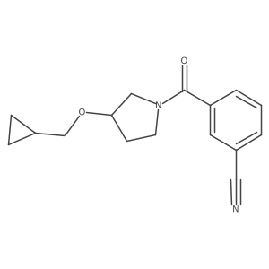 3-[3-(Cyclopropylmethoxy)pyrrolidine-1-carbonyl]benzonitrile结构式