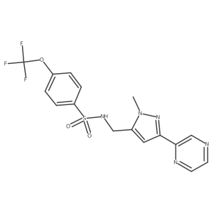 N-((1-methyl-3-(pyrazin-2-yl)-1H-pyrazol-5-yl)methyl)-4-(trifluoromethoxy)benzenesulfonamide Structure