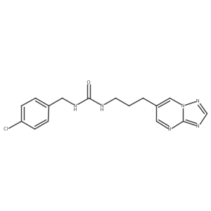 1-(3-([1,2,4]Triazolo[1,5-a]pyrimidin-6-yl)propyl)-3-(4-chlorobenzyl)urea结构式