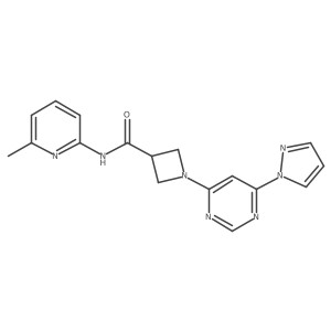 1-(6-(1H-pyrazol-1-yl)pyrimidin-4-yl)-N-(6-methylpyridin-2-yl)azetidine-3-carboxamide结构式
