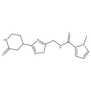 1-methyl-N-[[3-(2-oxopiperidin-4-yl)-1,2,4-oxadiazol-5-yl]methyl]pyrrole-2-carboxamide结构式