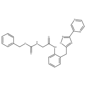 Benzyl (2-oxo-2-((2-((3-(pyrazin-2-yl)-1,2,4-oxadiazol-5-yl)methyl)phenyl)amino)ethyl)carbamate结构式