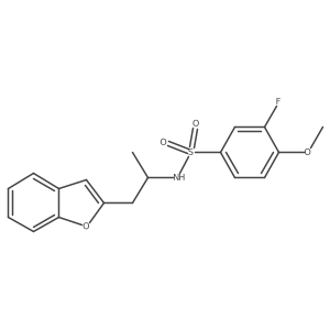 N-[1-(1-benzofuran-2-yl)propan-2-yl]-3-fluoro-4-methoxybenzene-1-sulfonamide结构式