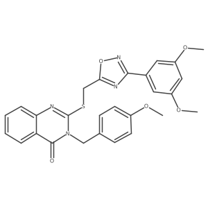 2-(((3-(3,5-dimethoxyphenyl)-1,2,4-oxadiazol-5-yl)methyl)thio)-3-(4-methoxybenzyl)quinazolin-4(3H)-one Structure
