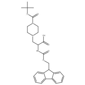 (R)-2-((((9H-Fluoren-9-yl)methoxy)carbonyl)amino)-3-(4-(tert-butoxycarbonyl)piperazin-1-yl)propanoic acid结构式