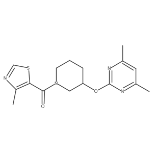 (3-((4,6-Dimethylpyrimidin-2-yl)oxy)piperidin-1-yl)(4-methylthiazol-5-yl)methanone结构式